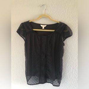 Navy blue Lauren Conrad short-sleeved blouse, size Small